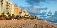 Fort Lauderdale Beach hotels on the sand at sunrise