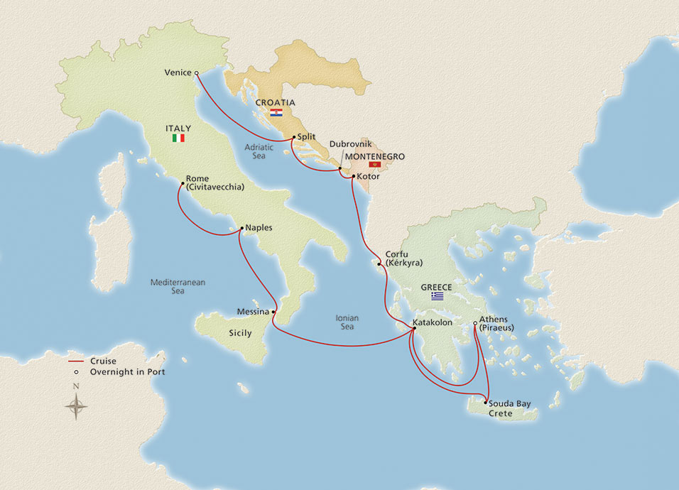 Map of Iconic & Adriatic Antiquities itinerary