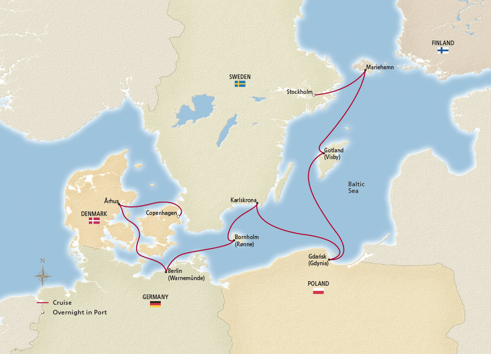 Map of the Scenic Scandinavia itinerary