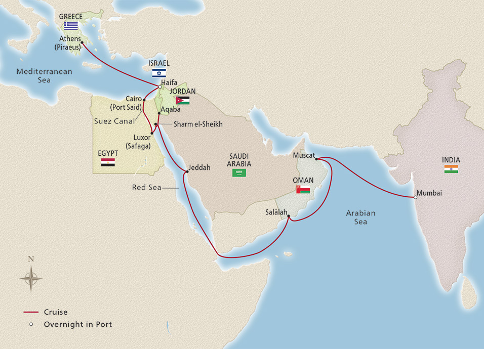Passage to India Ocean Cruise Dates & Pricing Athens to Mumbai