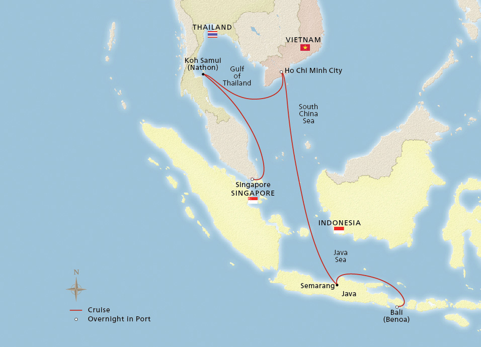 Map of the Secrets of Southeast Asia itinerary