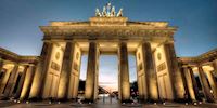 Brandenburg Gate at night in Berlin, Germany