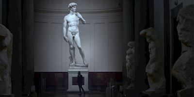 Michelangelo's David statue on display