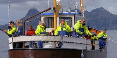 Tor Hagen on fishing ship